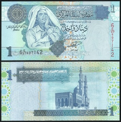 $ Libia 1 DINAR P-68a UNC 2004