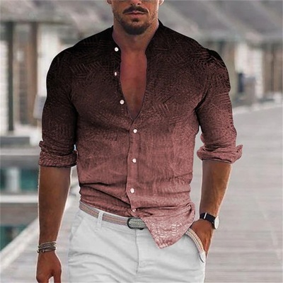 koszula Męska męskie koszule ze stopniowym stój