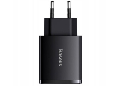 BASEUS Ładowarka sieciowa Baseus Compact Quick Charger, 2xUSB, USB-C, PD, 3