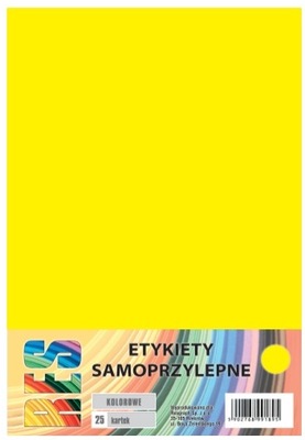 Etykieta papier samoprzylepny A4 a'25 ŻÓŁTA