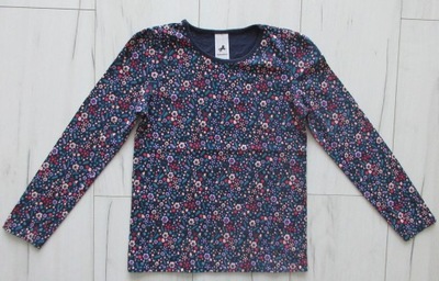 C&A Koszulka bluzka top z kwiatowym motywem długi rękaw 134