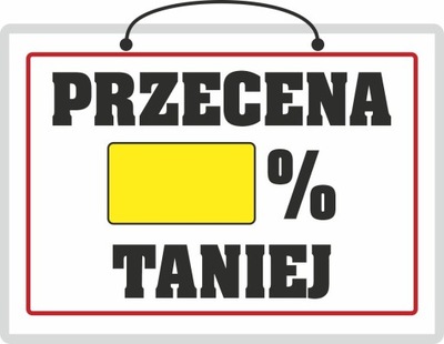 Tabliczka laminowana PRZECENA - A4