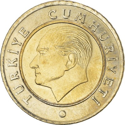 Moneta, Turcja, 50 Kurus, 2015, MS(63), Bimetalicz