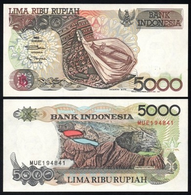 $ Indonezja 5000 RUPIAH P-130f UNC 1997