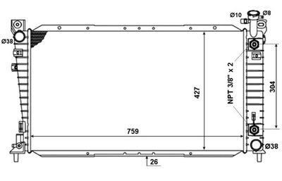 РАДІАТОР ВОДИ FORD USA WINDSTAR 95- NRF 50334