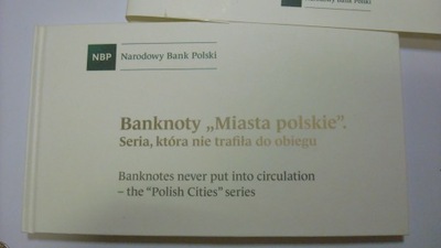 BANKNOTY : MIASTA POLSKIE - KPL - 9 SZTUK - W ORYGINALNYM ALBUMIE NBP / UNC
