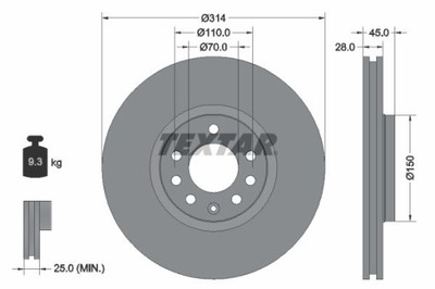 TEXTAR 92118803 ДИСК ТОРМОЗНЫЙ 