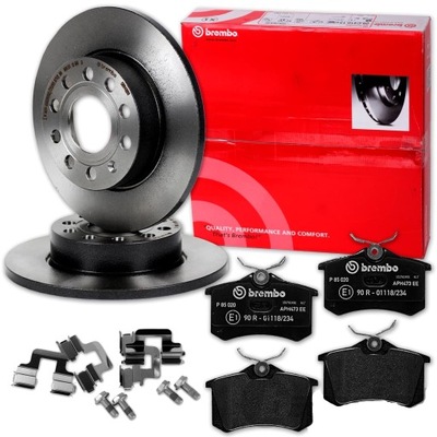 BREMBO ZAPATAS DISCOS DE FRENADO JUEGO PARTE TRASERA SEAT VW AUDI SKODA  