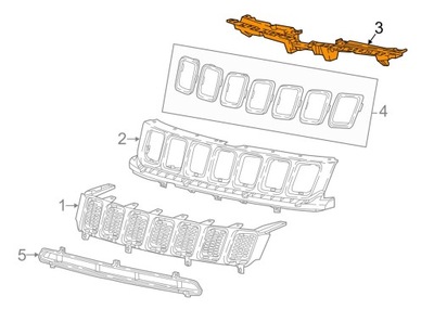 Кронштейн решітка jeep compass 17- 68258700ac nowe фото №1