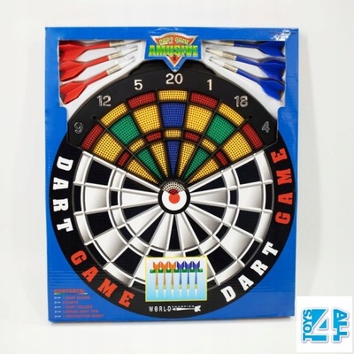 Tarcza dart plastikowa 35 cm + 6 rzutek