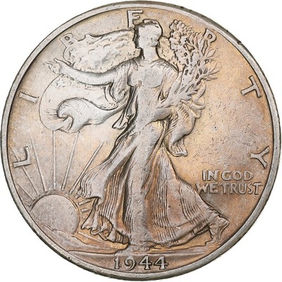 USA, Half Dollar, Walking Liberty, 1944, Denver, S