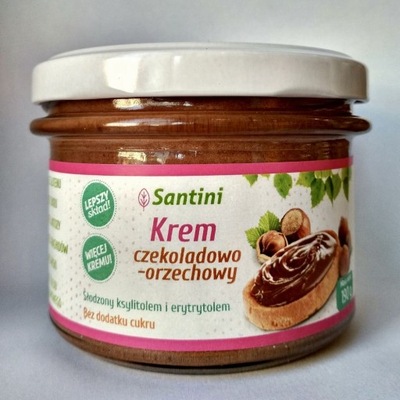 Krem orzechowo czekoladowy bez cukru 190g Santini
