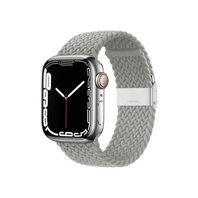 Crong Wave Band - Pleciony pasek do Apple Watch 42/44/45/49 mm jasny szary