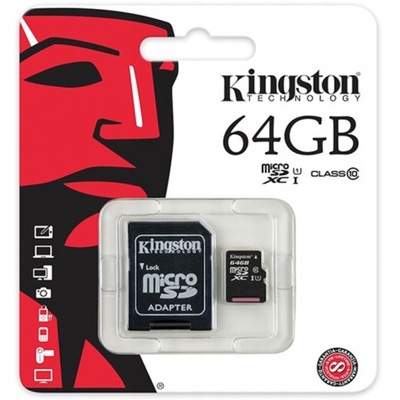 KARTA PAMIĘCI microSD 64GB KINGSTON HQ Z ADAPTEREM