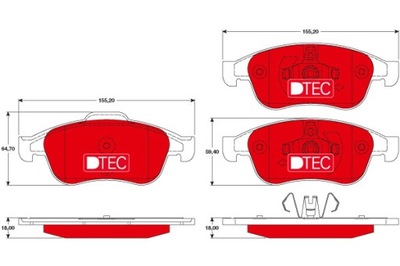 КОЛОДКИ ТОРМОЗНЫЕ - КОМПЛЕКТ DTEC COTEC GDB1789DTE