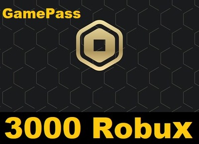 ROBLOX GAMEPASS ROBUX 3000 SZTUK 3000RS ROBUXÓW ROBUXY