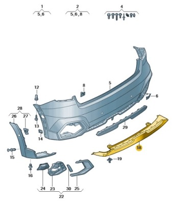 Спойлер накладка диффузор заднего бампера audi a1 aso оригинал nowa фото №1