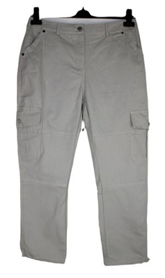 Szare spodnie bojówki kieszenie XL 42