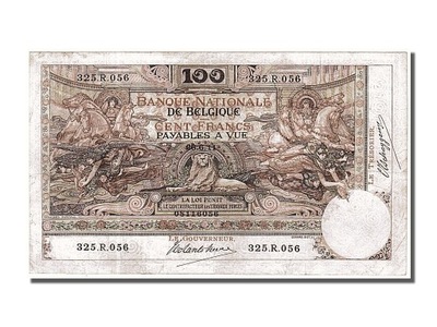 Banknot, Belgia, 100 Francs, 1911, 1911-06-26, EF(