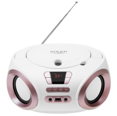 RADIO BOOMBOX CD FM KUCHENNE PRZENOŚNE USB AUX MP3 ODTWARZACZ ADLER BIAŁE