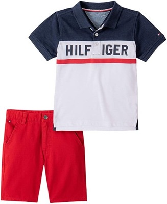 Tommy Hilfiger koszulka polo ze spodenkami dla chłopca czerwona 12 m