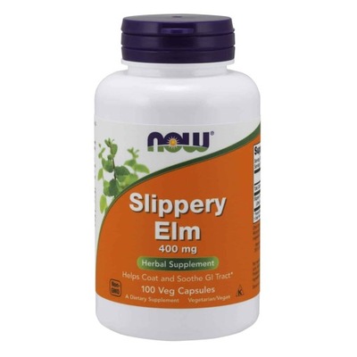 NOW FOODS Slippery Elm 400mg 100Vkaps KORA WIĄZU