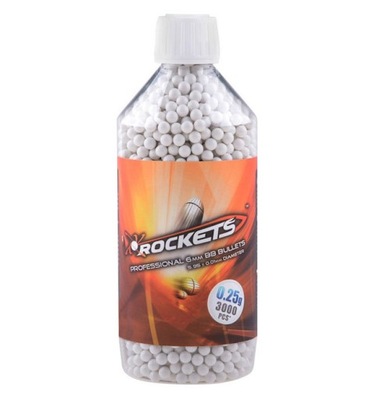 Kulki Rockets Professional 0,25g - 3000 - Butelka