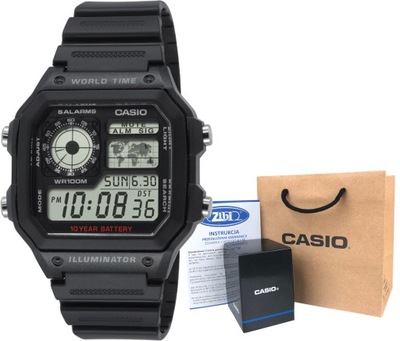 Zegarek dla chłopca Casio AE-1200WH-1AVEF komunia
