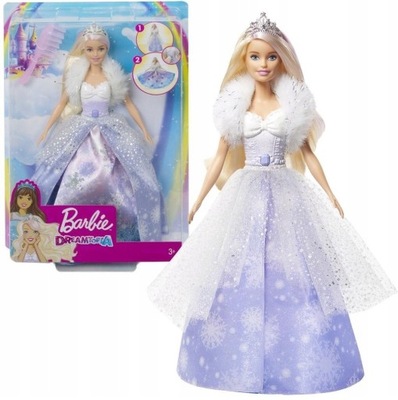 BARBIE DREAMTOPIA LALKA KSIĘŻNICZKA LODOWA MAGIA