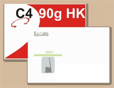 KOPERTY FIRMOWE C4 90g HK z nadrukiem 100szt