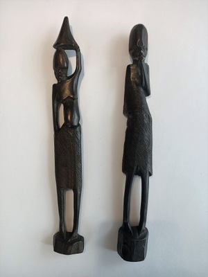 Afrykańska drewniana rzeźba kobieta i mężczyzna