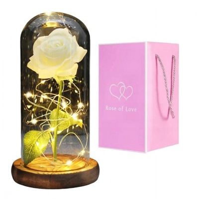 Kryształowa wieczna róża pod szklaną kopułą LED Dzień Matki dla Kobiety