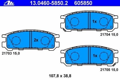 КОЛОДКИ HAM. ЗАД SUBARU IMPREZA -00, LEGACY -99 фото