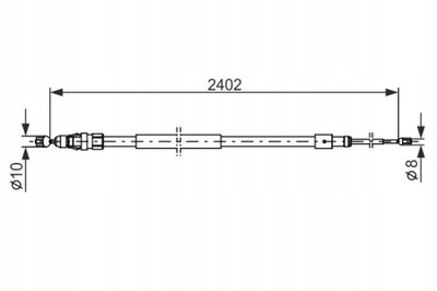 ТРОС ГАЛЬМА РУЧНОГО ЗАД L/P (2402MM/1300MM) CIT