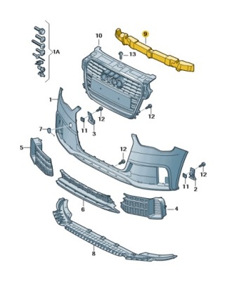 Абсорбер пена передний бампера audi a1 przedlift aso оригинал фото №1