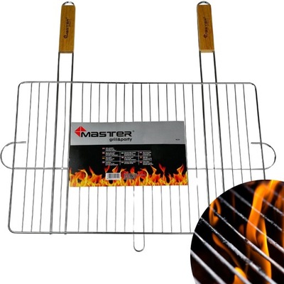 RUSZT DO GRILLA grillowania grillowy CHROMOWANY 54x34cm MasterGrill&Party