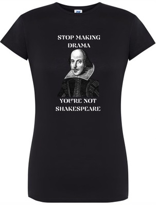 T-SHIRT DAMSKI Z NADRUKIEM PREZENT Y2K ŚMIESZNA SHAKESPEARE R-M A176