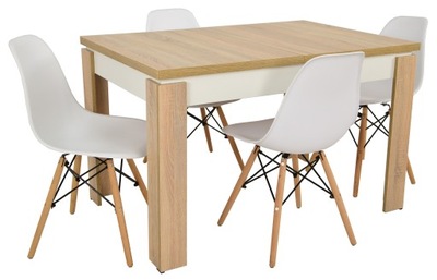 zestaw stół 4 krzesła SKANDYNAWSKI styl do SALONU