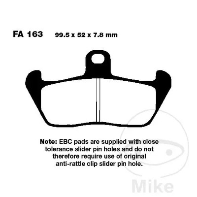 КОЛОДКИ ГАЛЬМІВНІ ПЕРЕДНЯ / ЗАДНЄ EBC FA163
