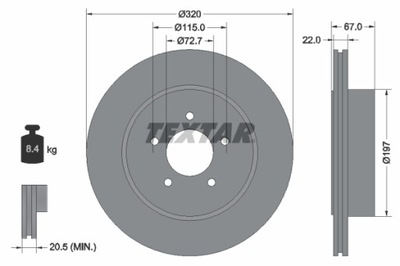 TEXTAR 92177205 ДИСК ГАЛЬМІВНИЙ