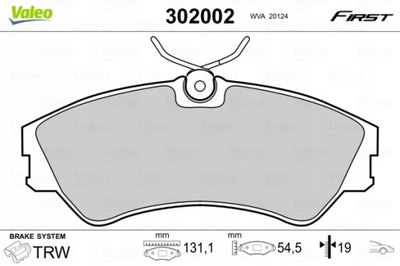 КОЛОДКИ ТОРМОЗНЫЕ VW T4 90-96 КОЛОДКИ ТОРМОЗНОЙ VW T4 90-96 VALEO