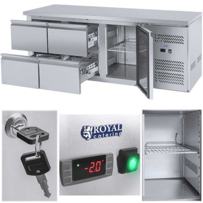 Stół chłodniczy ze stalowym blatem roboczym 4 szuflady od -2 do 10deg;C 179