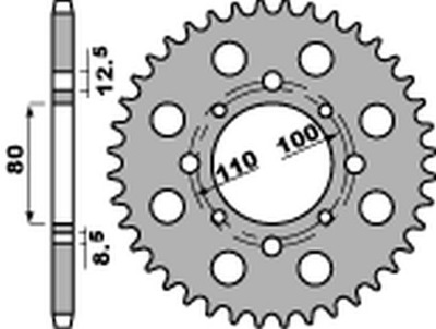 PBR ENGRANAJE PARTE TRASERA 333 41 HONDA CB 750K 78 LANC.630  