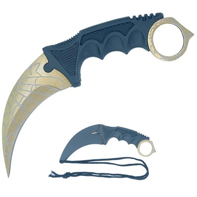 NÓŻ KARAMBIT SURVIVALOWY CS:GO TRENINGOWY - Gold Spider Web
