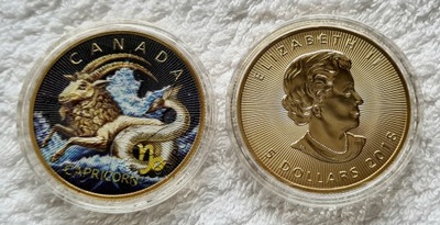 CANADA 5$ LIŚĆ KLONU AU PLATE ZODIAK KOPIA /1-0317