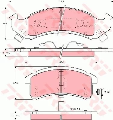 TRW GDB4054 КОЛОДКИ ГАЛЬМІВНІ PONTIAC BONEVILLE 3.8 V