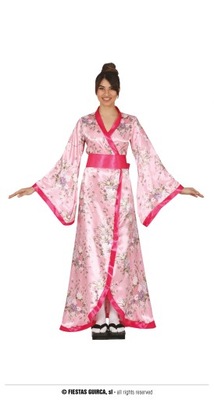 STRÓJ KIMONO RÓŻ JAPONKA CHINKA GEJSZA M 38-40