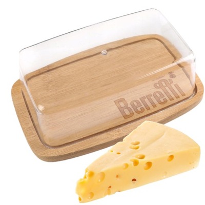 Pojemnik na masło ser biały ser żółty drewniany bamusowy z pokrywa