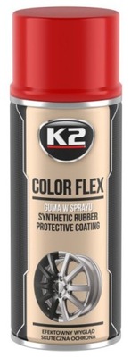 K2 - COLOR FLEX - GUMA W SPRAYU - CZERWONY - 400 ML