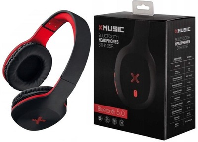 Słuchawki nauszne XMUSIC BTH105R Czarno-czerwony
